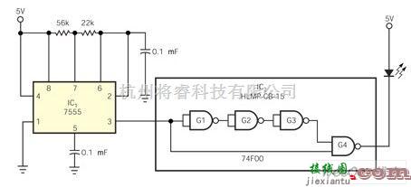 LED电路中的LED快速光脉冲产生电路图  第1张