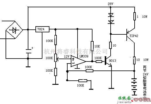 充电电路中的12V/24V铅酸蓄电池充电电路图  第1张