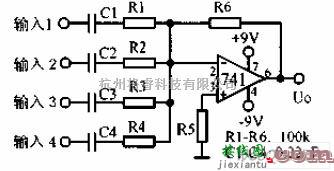 集成音频放大中的音频混频放大器电路图  第1张