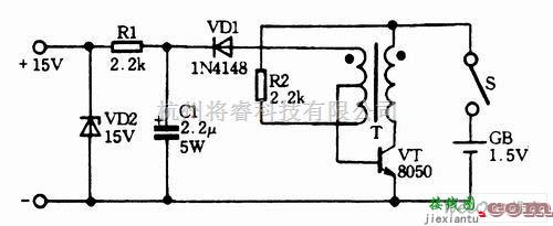 DC-DC中的1.5V电池供电15V输出DCDC升压电路图  第1张