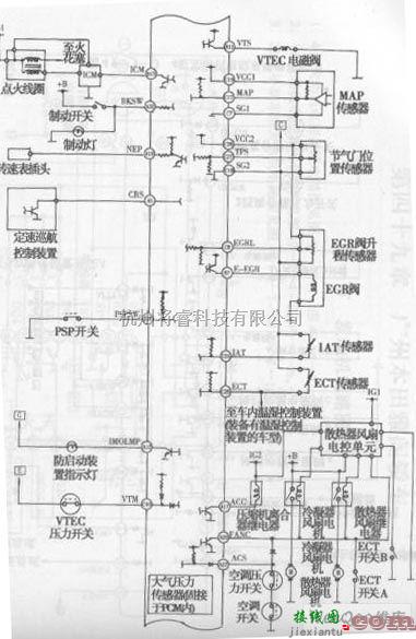 本田中的雅阁轿车V6发动机电控系统电路图二  第1张