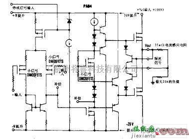 线性放大电路中的功率运算放大器内部电路图  第1张