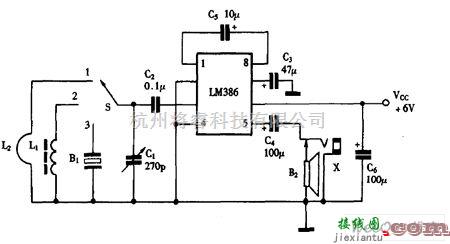 语音电路中的巧用LM386作多用途收音机电路图  第1张