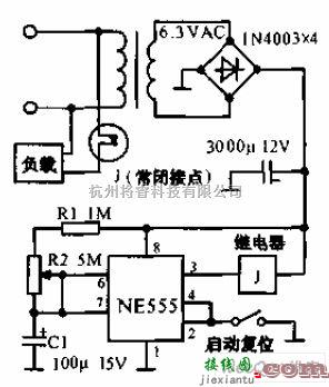 定时控制中的供电0-1小时的时定交流电源电路图  第1张