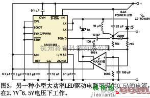 LED电路中的无需外部开关的大功率LED驱动电路图  第3张