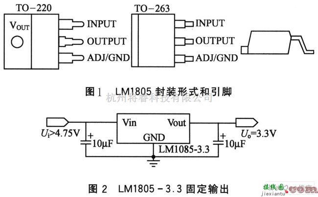 稳压电源中的LM1085低压差线性稳压集成电路图  第1张