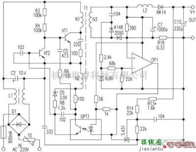 充电电路中的微型开关电源充电器电路图  第1张