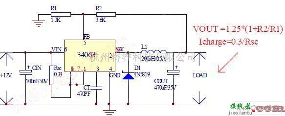 电源电路中的单片34063实现的低端车充方案电路图  第1张