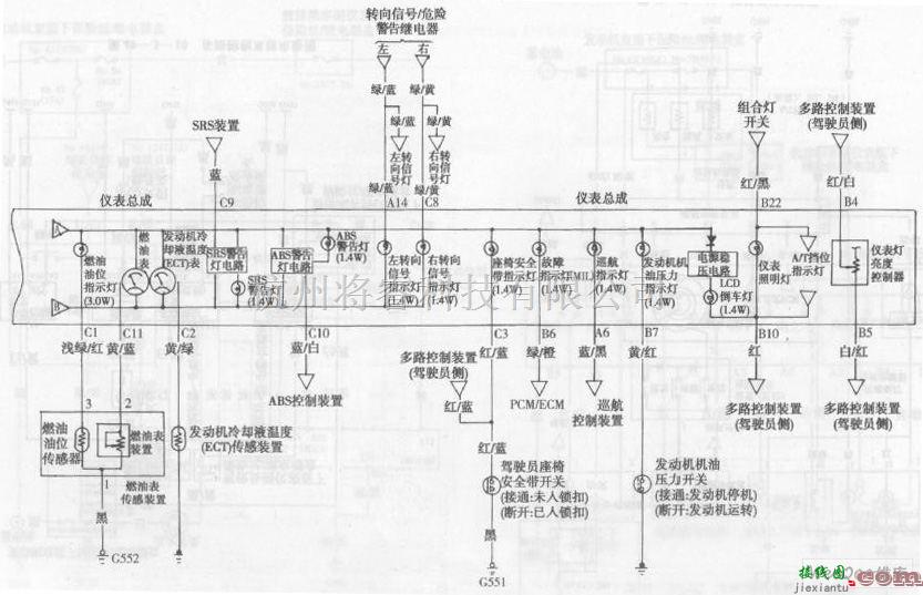 本田中的雅阁轿车组合仪表电路图二  第1张