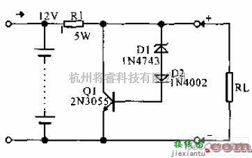 保护电路中的铅酸电池过充保护器电路图  第1张