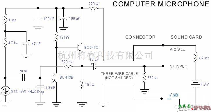 耳机放大中的电脑的麦克风电路以及JFET-MOSFET耳机功放电路图  第1张