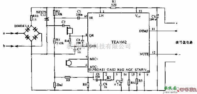 综合电路中的TEA1062通话电路图  第1张