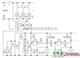 开关电路中的用单只开关控制多组灯电路图  第1张