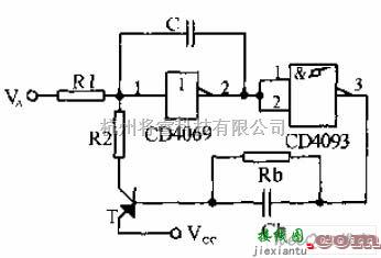 振荡电路中的施密特触发器构成的压控振荡器电路图  第1张