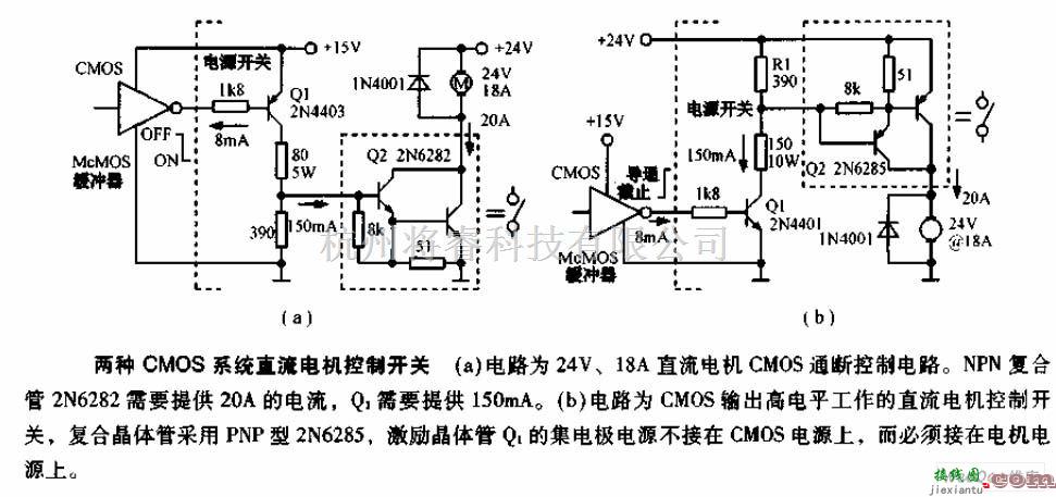 开关电路中的两种CMOS系统直流电机控制开关电路图  第1张