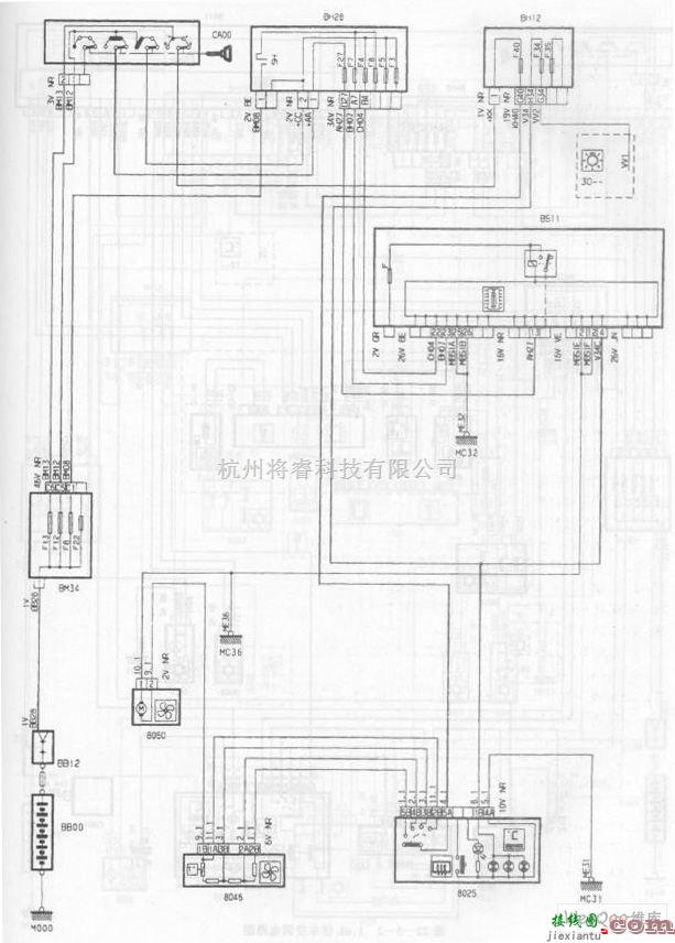 东风雪铁龙中的神龙毕加索轿车取暖通风电路图  第1张