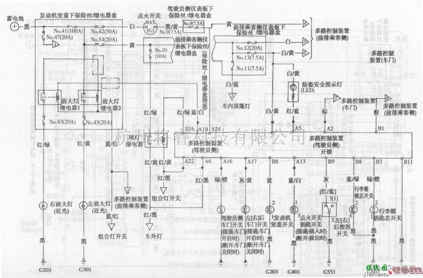 本田中的雅阁轿车防盗系统电路图一  第1张