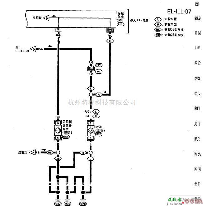 日产中的尼桑A32-EL照明电路图六  第1张