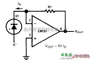 光敏二极管、三极管电路中的光电二极管放大器电路图  第1张