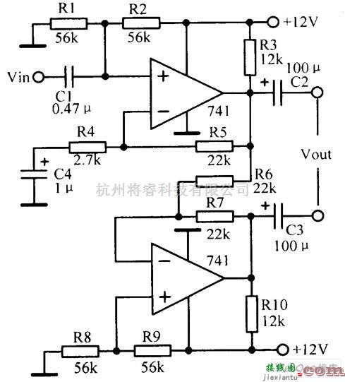 电流环放大中的用双运放组成的平衡输出电路图  第1张