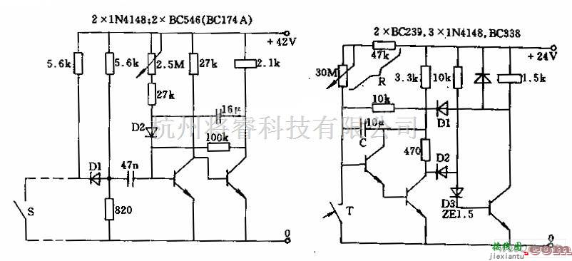 定时控制中的采用单稳态勉发器的定时器电路图  第1张