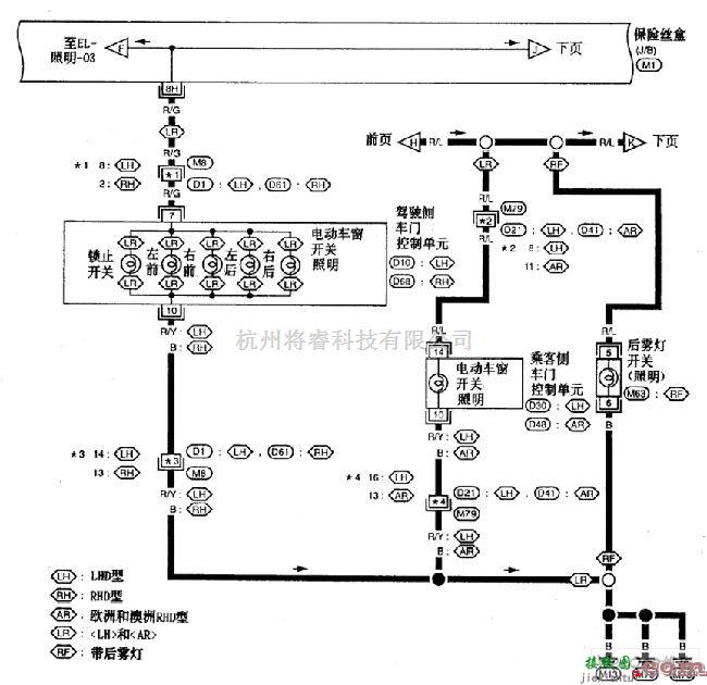 日产中的尼桑A32-EL车内灯电路图六  第1张