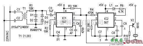 遥控电路（综合)中的电力线载波的遥控报警器电路图  第2张