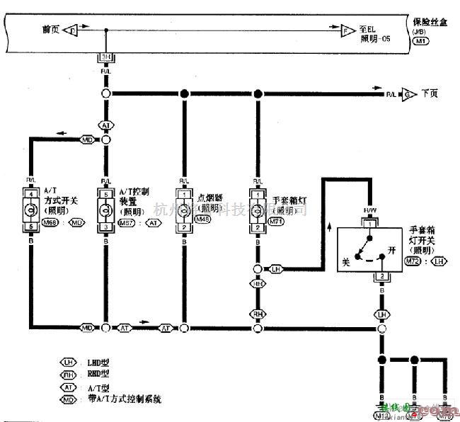 日产中的尼桑A32-EL车内灯电路图四  第1张