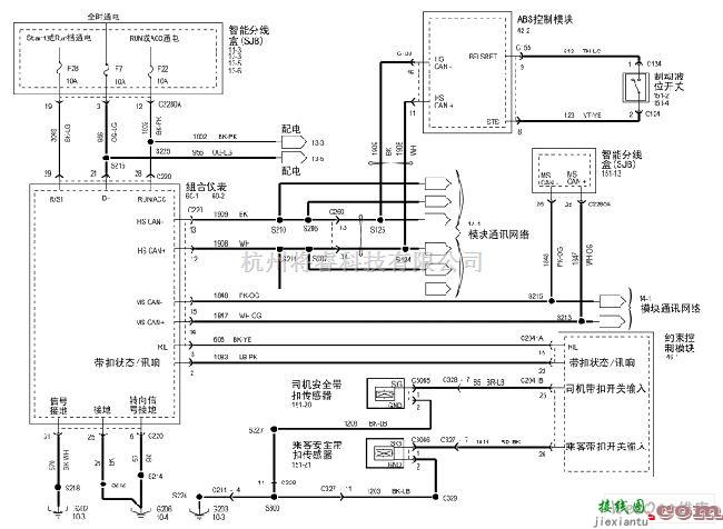 奥迪中的翼虎2005报警装置电路图  第1张