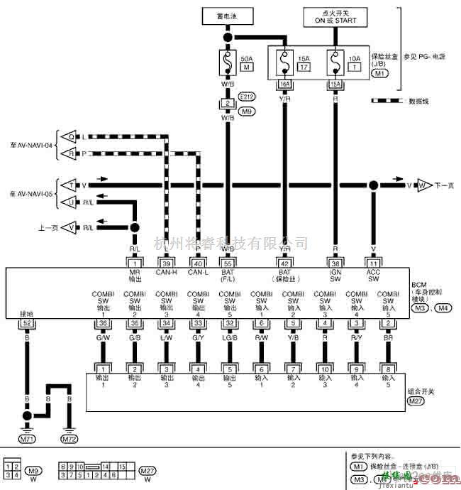 日产中的NISSAN新天籁导航系统电路图七  第1张