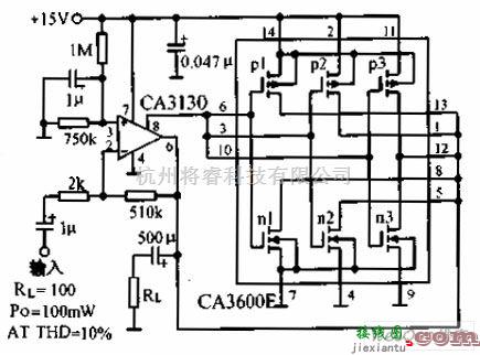 宽带放大中的50KHZ带宽的放大器电路图  第1张