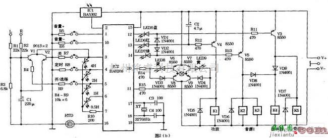 遥控电路（综合)中的自制音响遥控电路图  第3张