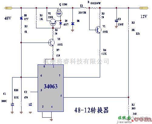 电源电路中的48V输入12V输出的直流降压电路图  第2张