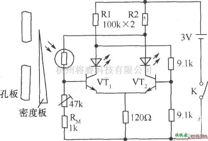 光敏电阻中的CdS光敏电阻作电子测光元件电路图  第1张