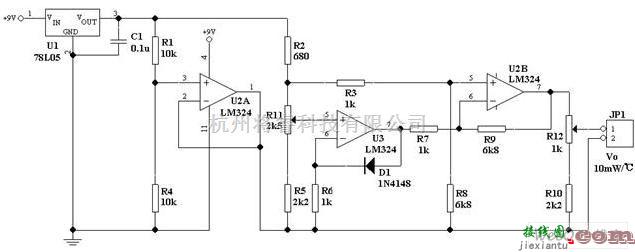 温控电路中的简单可靠的测温电路图  第1张