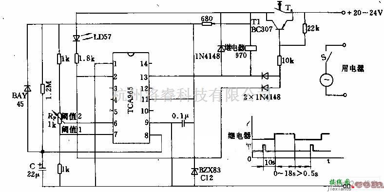 定时控制中的固定预置时间的定时器电路图  第1张