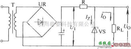 稳压电源中的具有便携式小巧型的硅稳压管稳压电路图  第1张