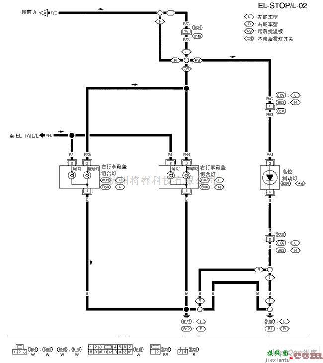 日产中的天籁A33-EL制动灯电路图二  第1张