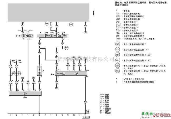 奥迪中的奥迪A6-电喷发动机（246 kW Motronic 8 缸）的电路图  第1张