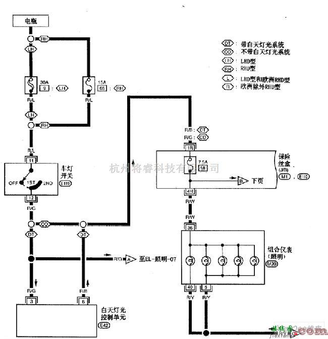 日产中的尼桑A32-EL车内灯电路图二  第1张