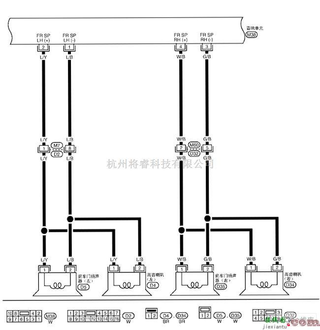 日产中的NISSAN新天籁音响（带有导航系统）电路图三  第1张