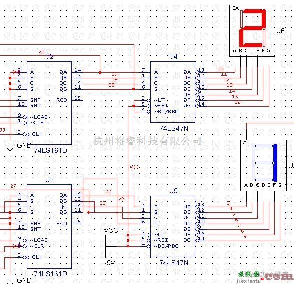 数字电路中的100内的加减计数器电路图  第1张