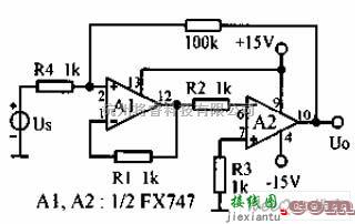 增益可调放大中的零漂移反相放大器电路图  第1张