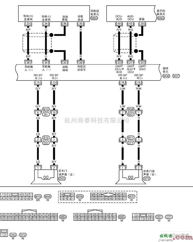 日产中的NISSAN新天籁音响（带有导航系统）电路图四  第1张