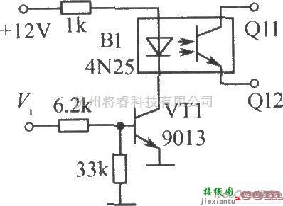 开关电路中的光电耦合器组成的开关电路图  第1张