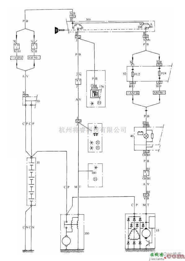 东风雪铁龙中的富康轿车充电与起动电路图  第1张