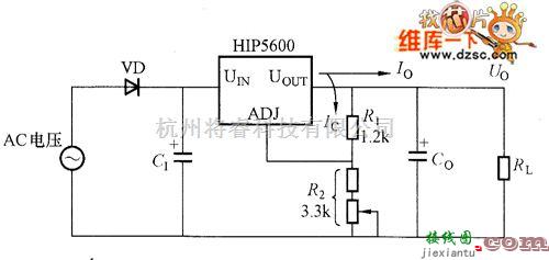 稳压电源中的HIP5600直流输入时的电路图  第1张