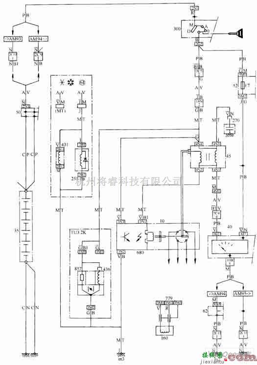 东风雪铁龙中的富康轿车发动机点火及相关电气元件控制电路图  第1张