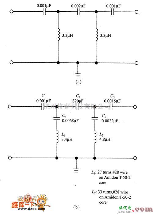 滤波器电路中的两种可消除AM广播波段干扰的滤波器电路图  第1张