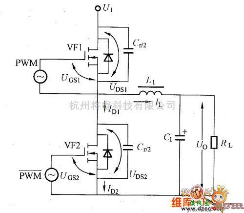 电源电路中的ZVS方式的半桥输出电路图  第1张